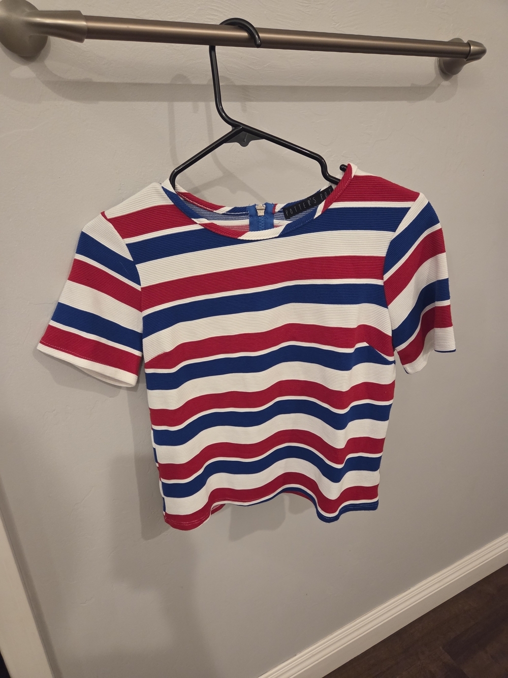 Potter's Pot Red, Blue & White Striped Short Sleeve Top